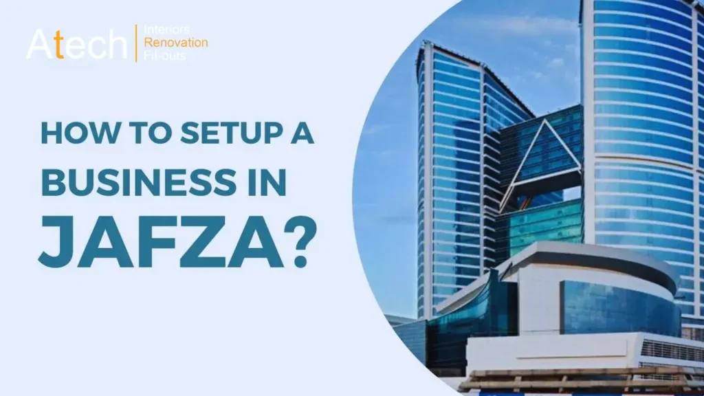 How to setup a business in jafza text and jafza building image